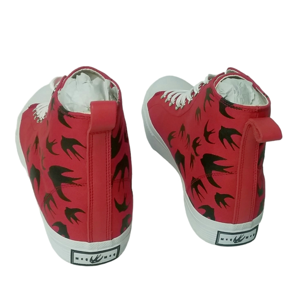 MCQ by Alexander McQueen Shoes Men's 10 Women 12 Swallow Swarm High-top Sneakers - Picture 6 of 10
